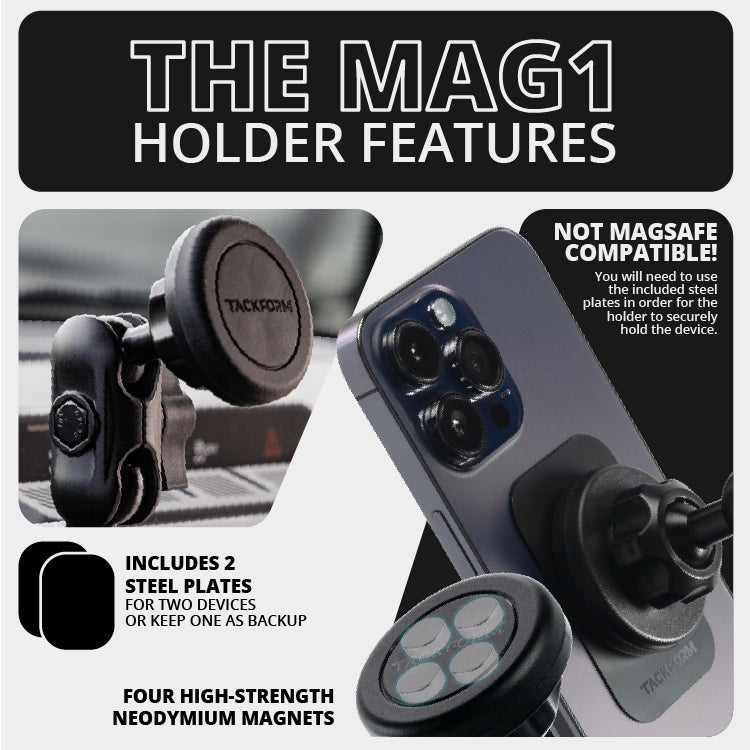 LINK™ Magnetic Phone Mount With Top Dash Clip | 2" Arm | 2021-2026 Ford Bronco | 6th Generation | (NOT FOR LEATHERETTE STITCHED DASH)