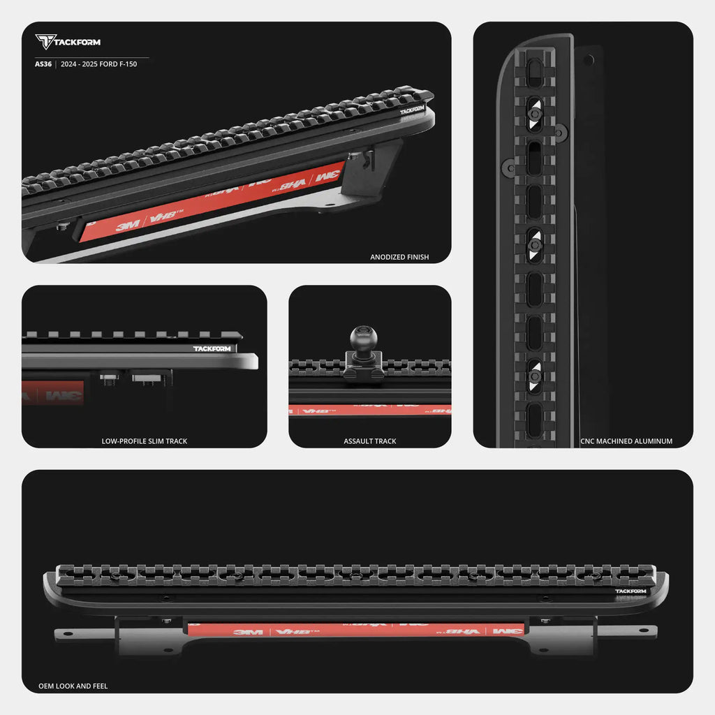 TRAXX™ - Assault Track Picatinny Dash Bracket With 20LITE Phone Mount | Telescoping Arm | 2024-2026 Ford F-150 (See Compatibility Info For Specific Year/Trim Fitment Details)