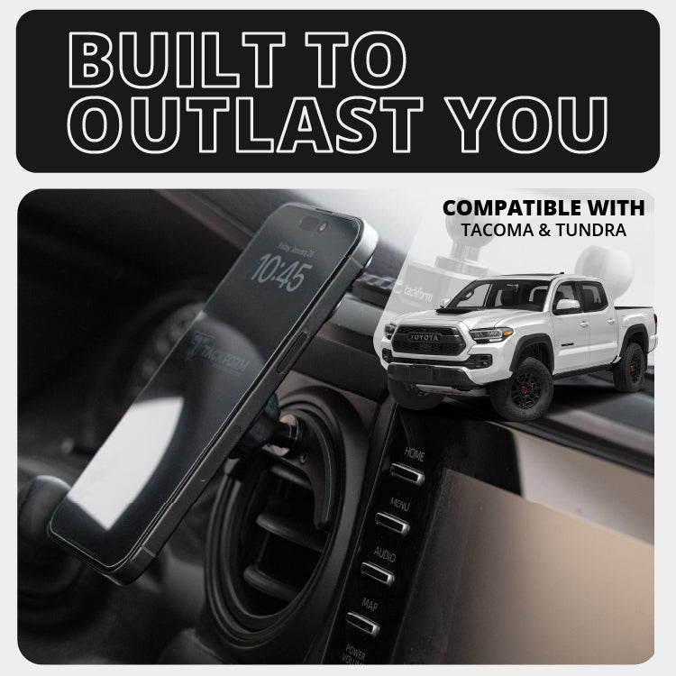LINK™ Vent Mount Bracket With MagSafe Charging Phone Holder | Choose Your Arm Length | 2016-2023 Toyota Tacoma and 2014-2021 Toyota Tundra