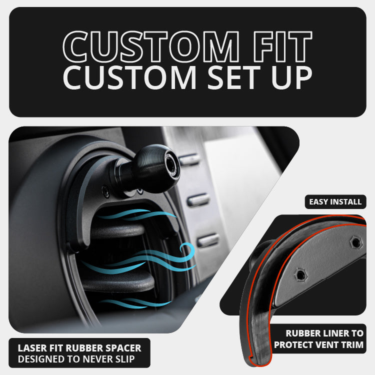 LINK™ Vent Mount Bracket With Midland MXT275 and MXT575 Magnetic CB Radio Mic Holder | 2016-2023 Toyota Tacoma and 2014-2021 Toyota Tundra | Choose Your Arm Length