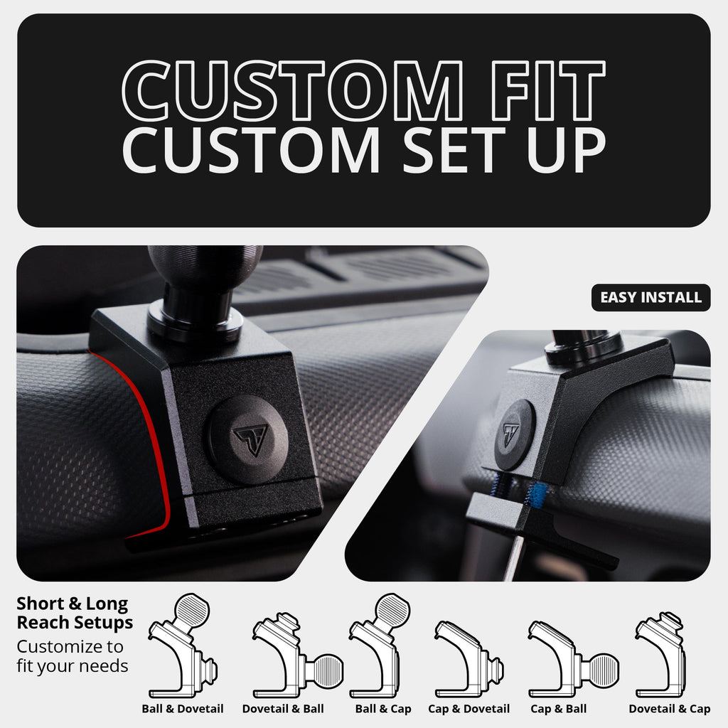 LINK™ Quad Lock Phone Mount With Top Dash Clip | 2" Arm | 2021-2026 Ford Bronco | 6th Generation | (NOT FOR LEATHERETTE STITCHED DASH)