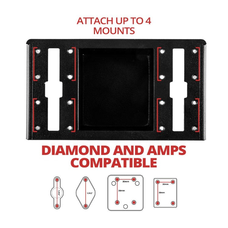 TRAXX™ - Fast Track Plus™  Console Device AMPS Bracket | Ford Super Duty - 3rd Gen (2011 to 2016) Bracket Only - NOT Compatible with Split Bench - (P/N FT02)