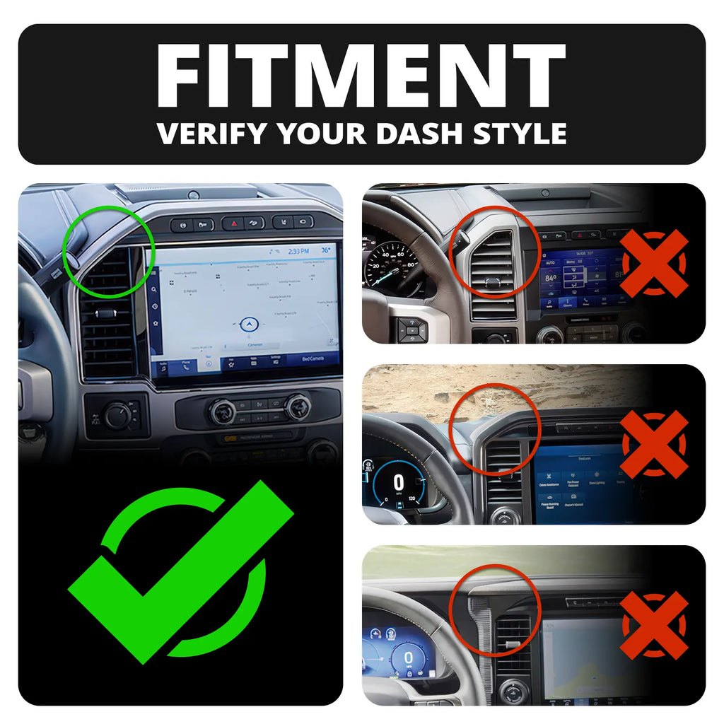 TRAXX™ - Assault Track Picatinny Dash Bracket With Dual MagSafe Phone Mounts | 2022 Ford Super Duty (Compatible With 12” Screen ONLY)