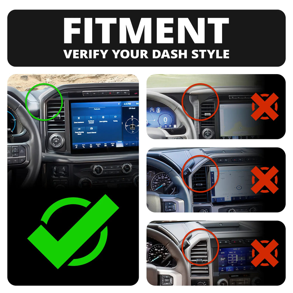 TRAXX™ - Slim Track Dash Bracket With Dual MagSafe Phone Mounts | 2021+ Ford F-150 (See Compatibility Info For Specific Year/Trim Fitment Details)