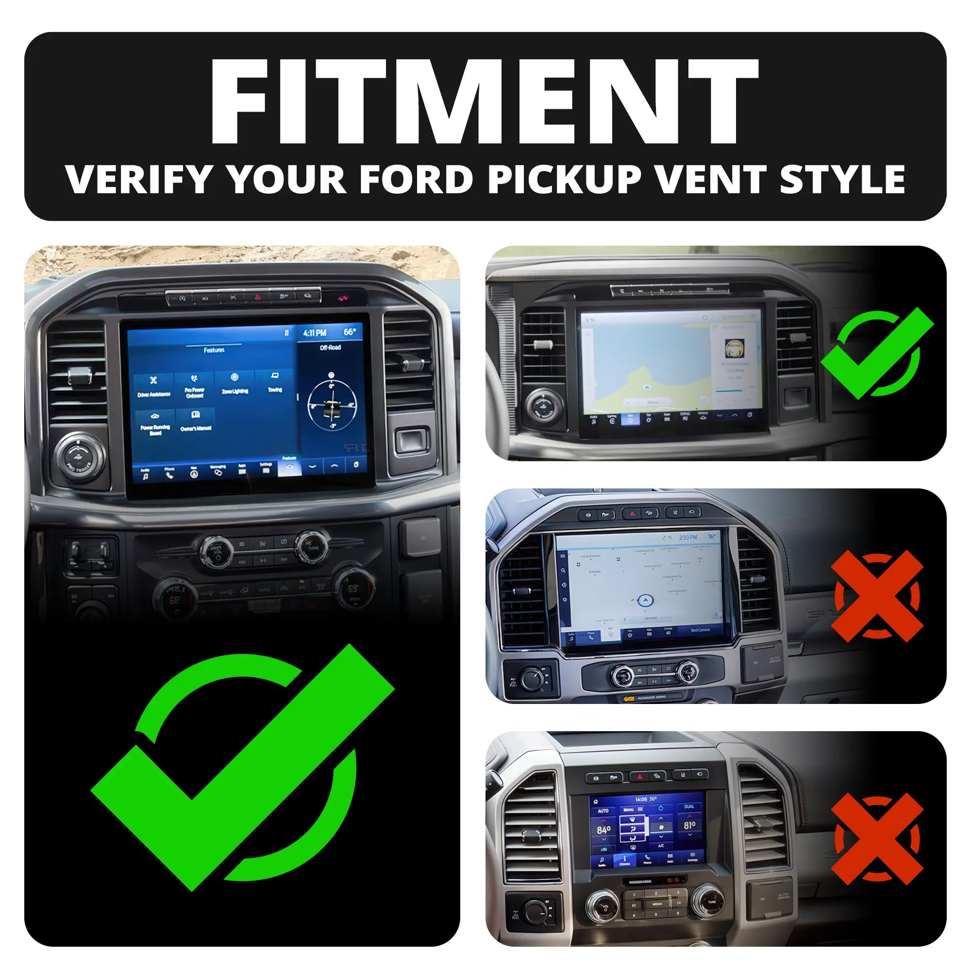 LINK™ Vent Mount Bracket With Magnetic Phone Holder | Choose Your Arm Length | 2021-2026 Ford F-150/Raptor & 2023-2026 Ford Super Duty