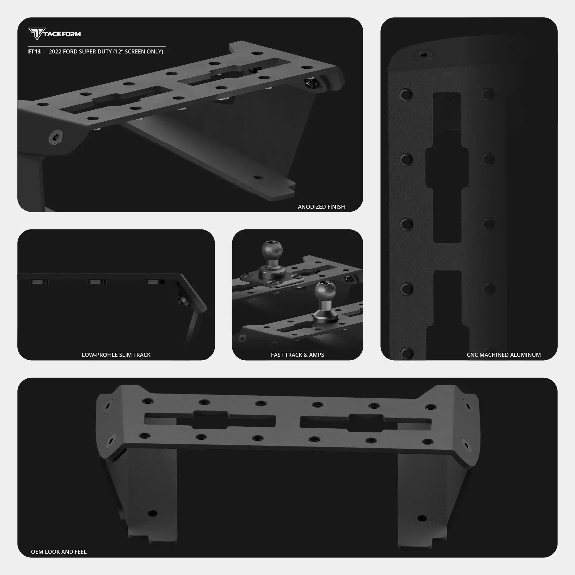 TRAXX™ - Fast Track Dash Bracket With Dual MagSafe Phone Mounts | 2022 Ford Super Duty (Compatible With 12” Screen ONLY)