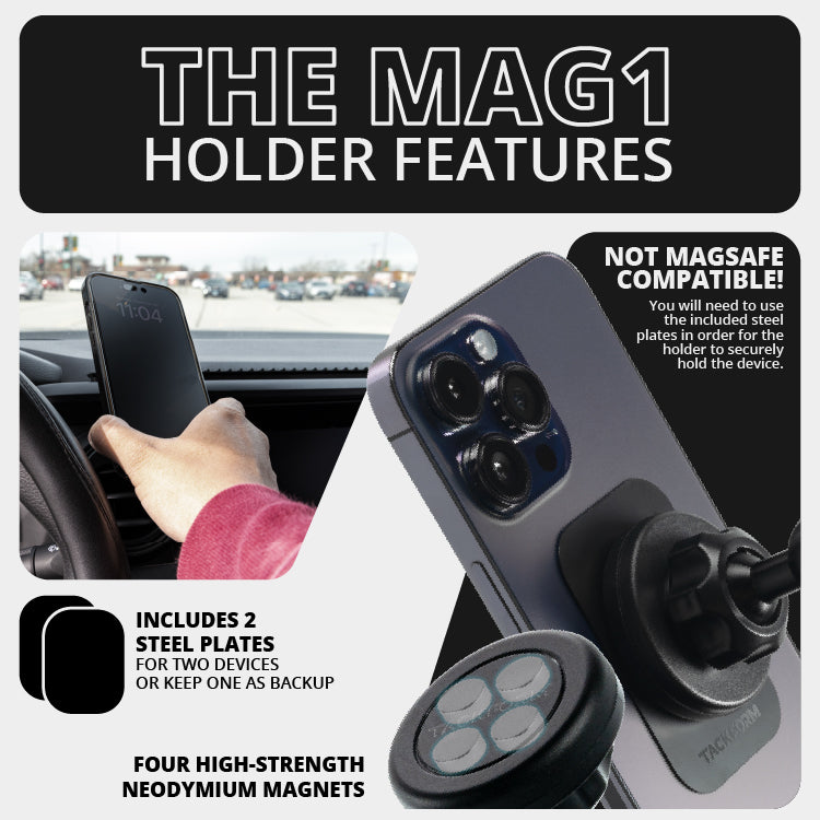 LINK™ Vent Mount Bracket With Magnetic Phone Holder | Choose Your Arm Length | 2021-2026 Ford F-150/Raptor & 2023-2026 Ford Super Duty