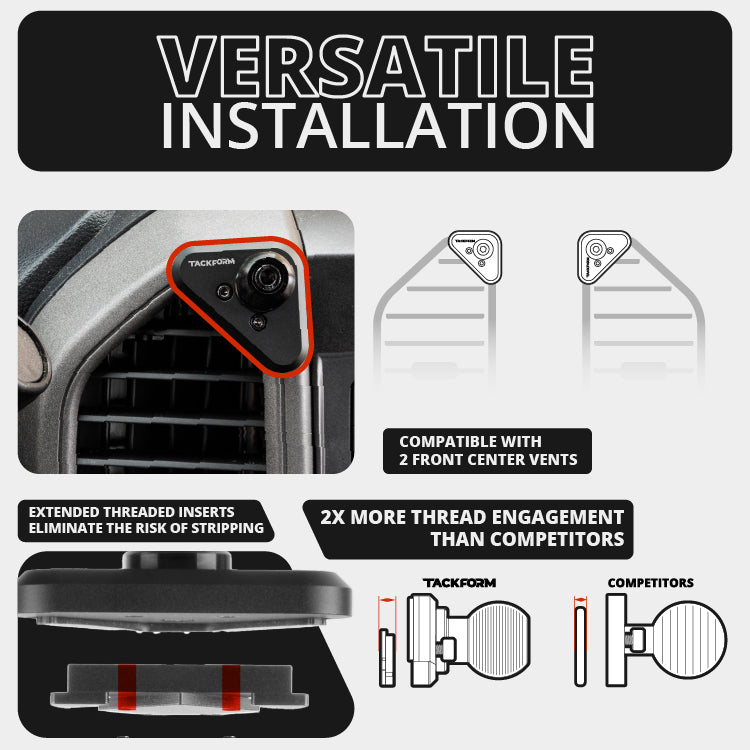 LINK™ Vent Mount Bracket With Magnetic Phone Holder | ‘15-‘20 Ford F-150, ‘17-‘22 Super Duty, ‘18-‘21 Expedition (See Compatibility Info For Year/Trim Details) | Choose Your Arm Length