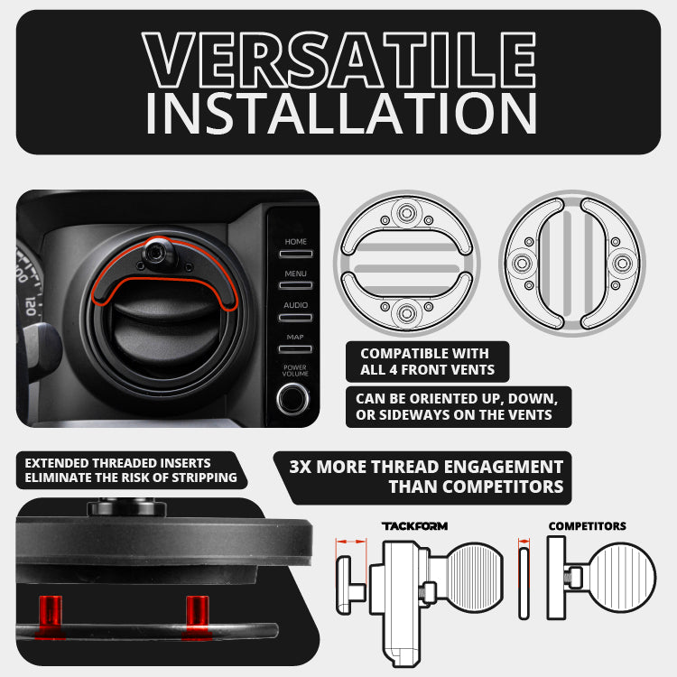 LINK™ Vent Mount Bracket With 20LITE Phone Holder | 2016-2023 Toyota Tacoma and 2014-2021 Toyota Tundra | Choose Your Arm Length