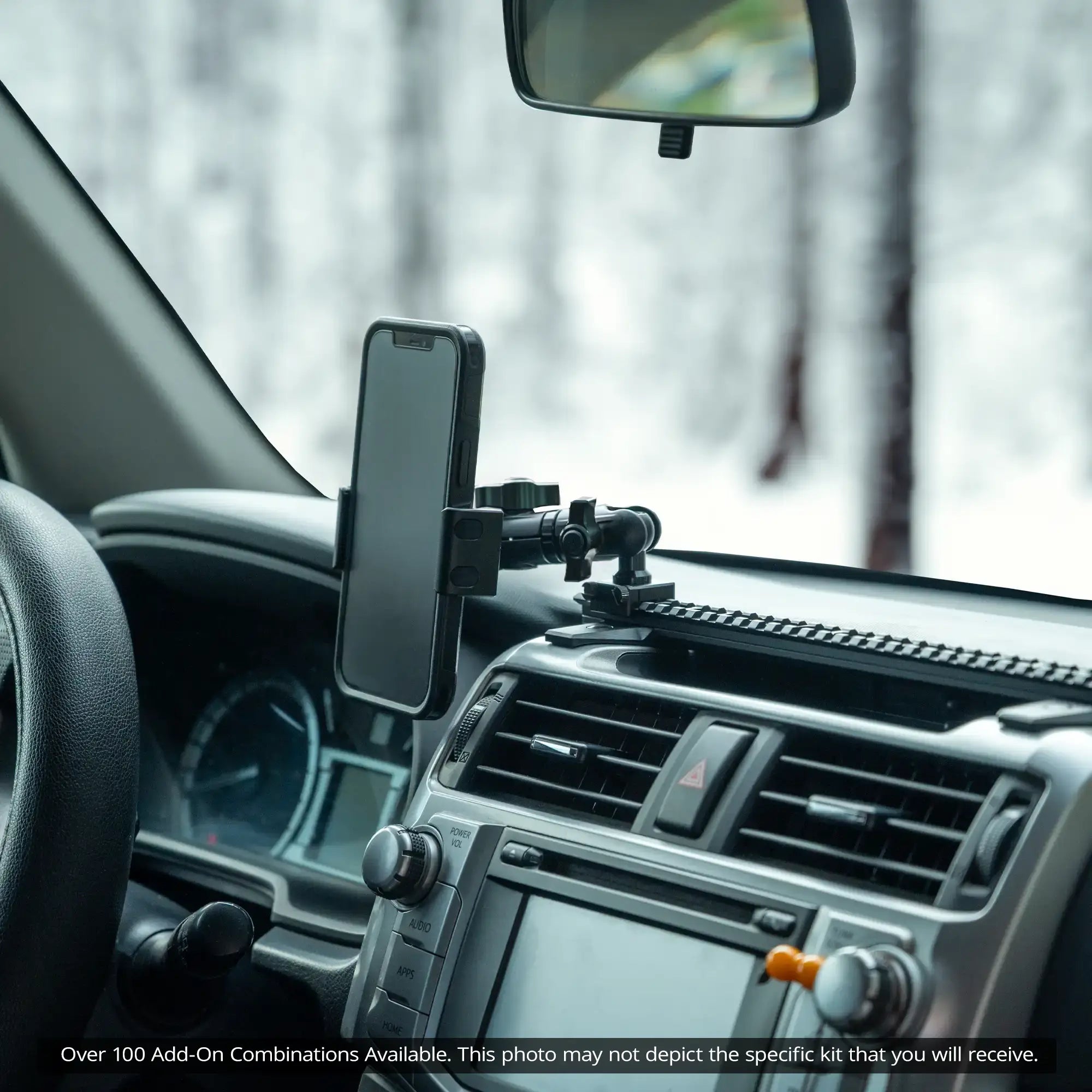 TRAXX™ - Slim Track Dash Bracket With 20LITE Phone & Midland Magnetic CB Radio Mic Mount | 2010-2024 Toyota 4Runner