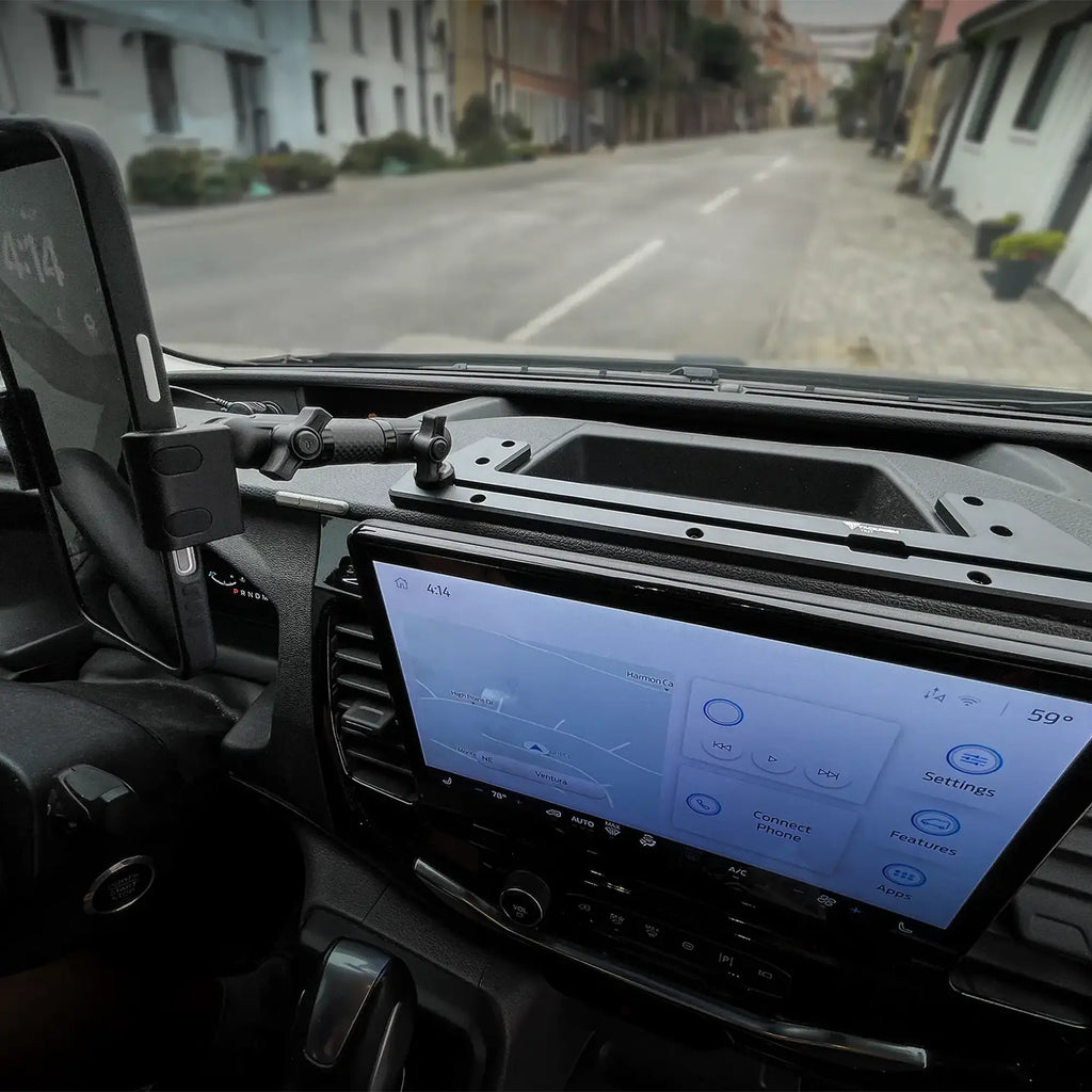 TRAXX™ - Slim Track Dash Bracket With 20LITE Phone Mount | 2020+ Ford Transit (Not Compatible With Transit Connect)