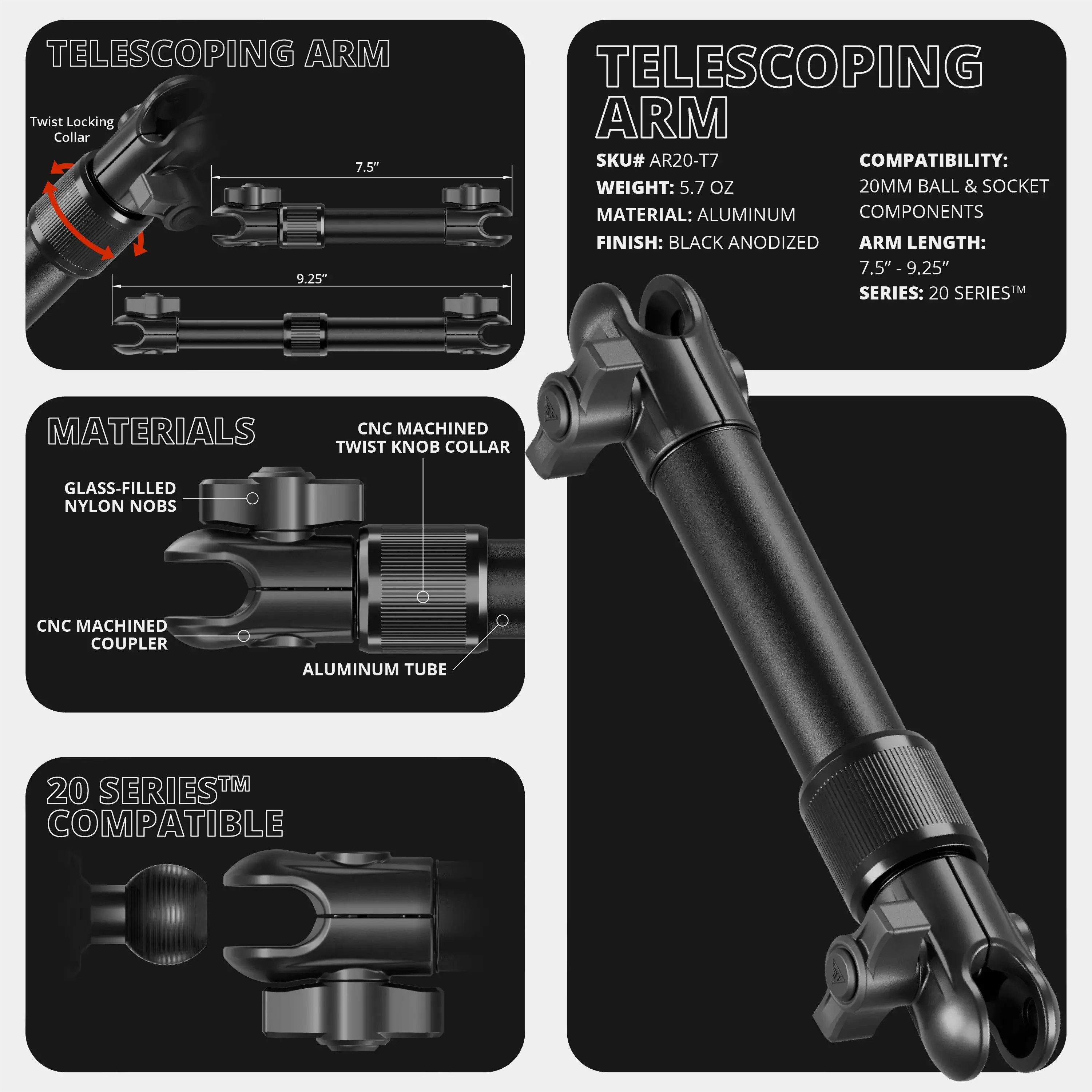 TRAXX™ - Slim Track Dash Bracket With Dual MagSafe Phone Mounts | Telescoping Arm | 2024-2026 Ford F-150 (See Compatibility Info For Specific Year/Trim Fitment Details)