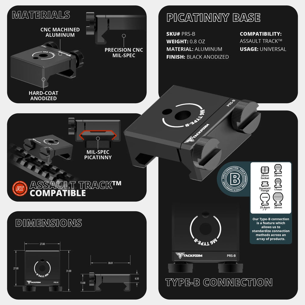 TRAXX™ - Assault Track Picatinny Dash Bracket With 20LITE Phone Mount and Magnetic Radar Detector Holder | Telescoping Arm | 2024-2026 Ford F-150 (See Compatibility Info For Specific Year/Trim Fitment Details)
