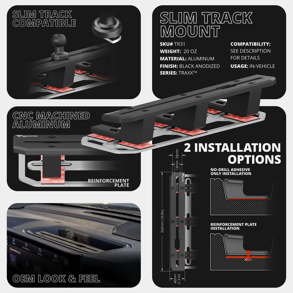 TRAXX™ - Slim Track Dash Bracket With MagSafe Phone Mount | 2022+ Toyota Tundra & 2023+ Toyota Sequoia