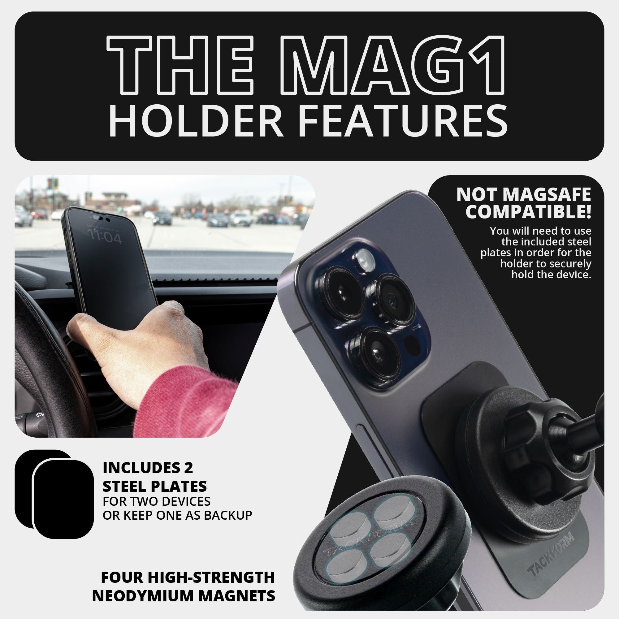LINK™ Vent Mount Bracket With Magnetic Phone Holder | 2016-2023 Toyota Tacoma and 2014-2021 Toyota Tundra | Choose Your Arm Length