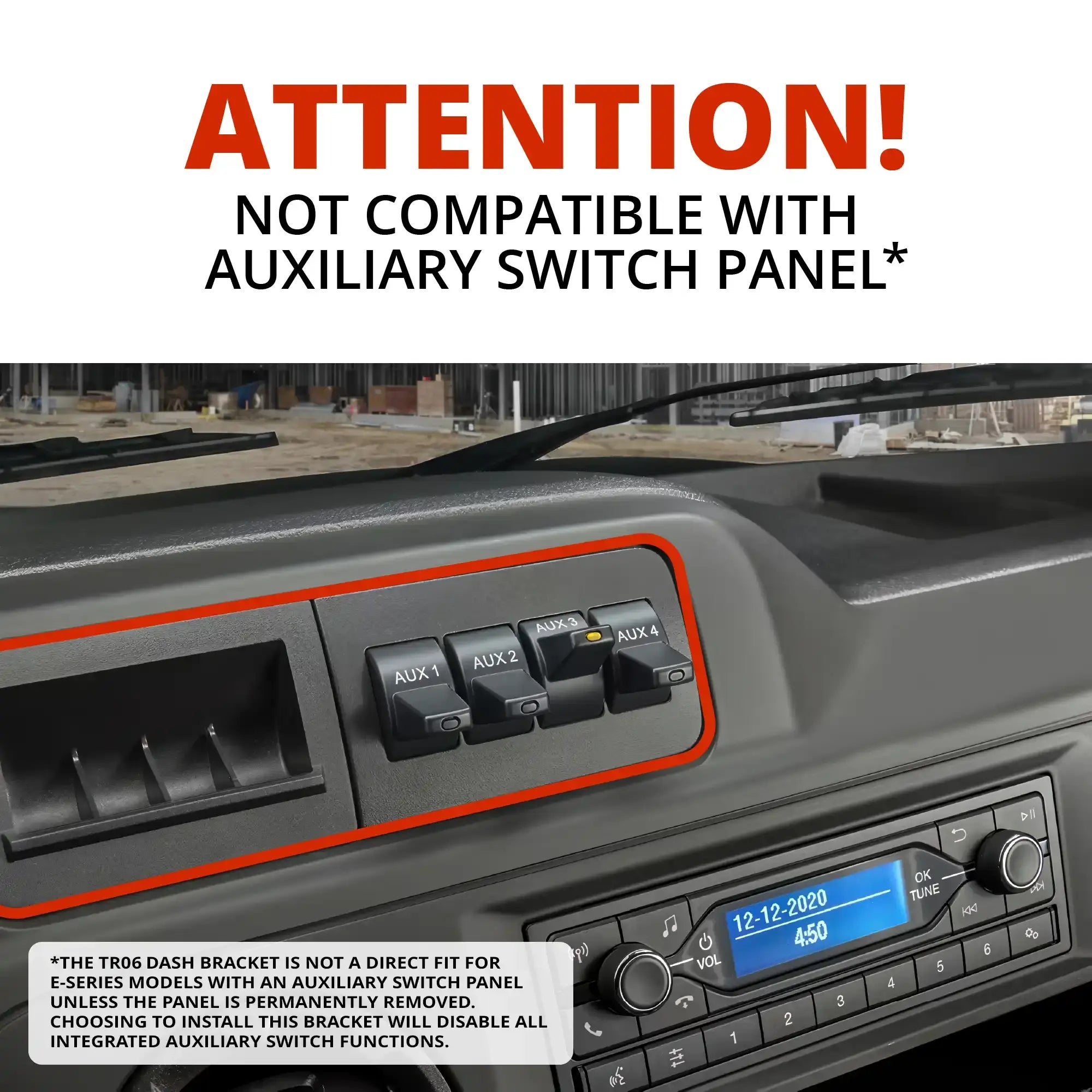 2009-2026 Ford E-Series Slim Track Dash Bracket With Tablet Mount