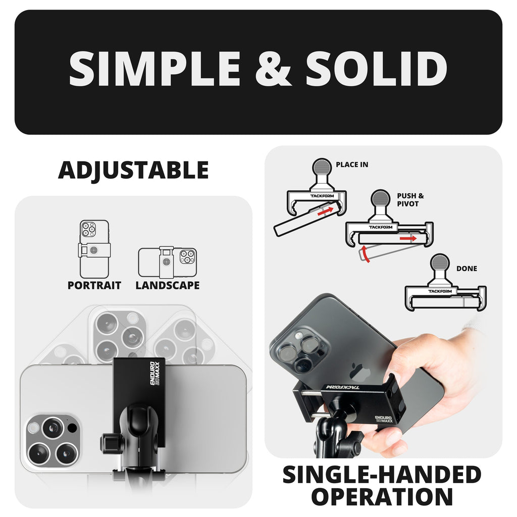 TRAXX™ - Slim Track Dash Bracket With 20LITE Phone, GoPro & 2-in-1 CB Mic Holders | 2010-2024 Toyota 4Runner