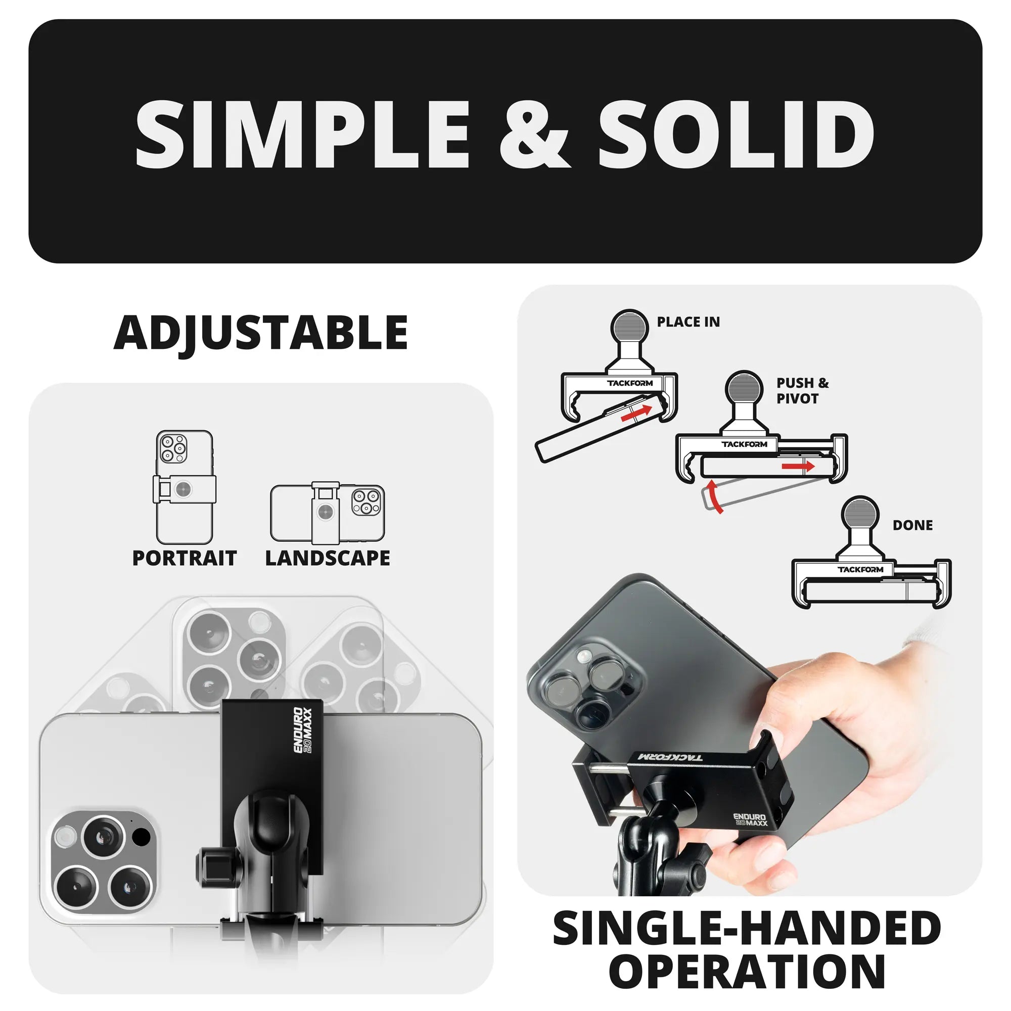 TRAXX™ - Assault Track Picatinny Dash Bracket With 20LITE Phone & CB Mic Holder | 2010-2024 Toyota 4Runner