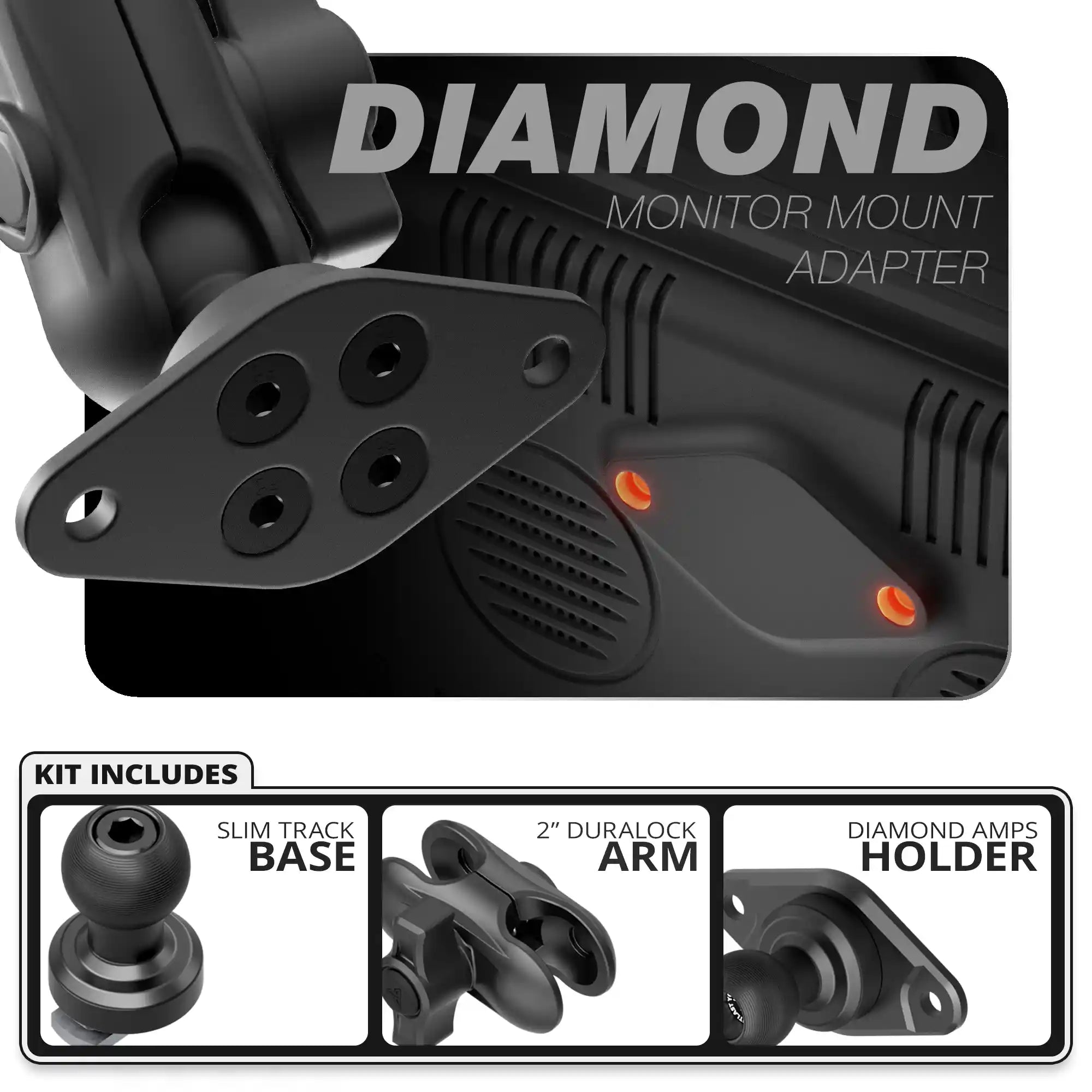 Diamond AMPS | TRAXX™ - Slim Track Base | 2" DuraLock Arm