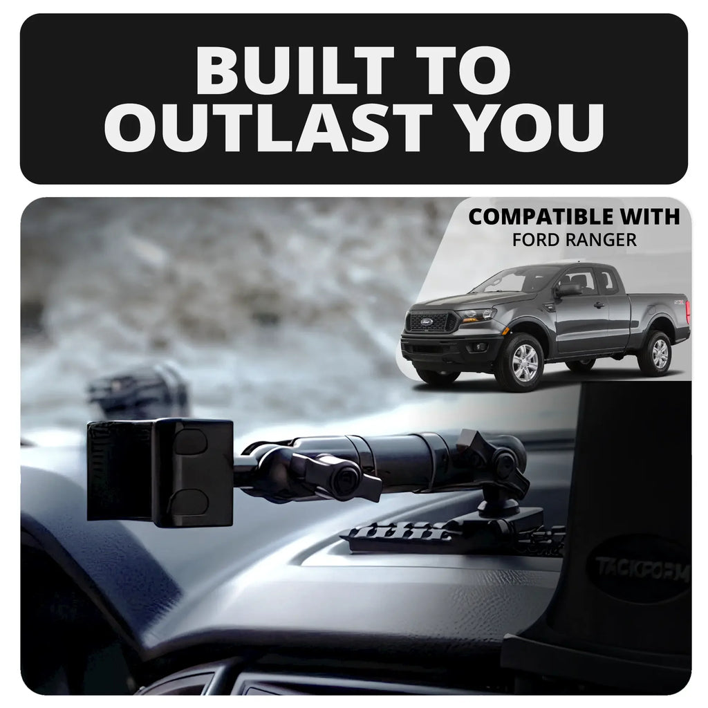 TRAXX™ - Assault Track Picatinny Dash Bracket With Tablet Holder | 2019-2023 Ford Ranger (WITHOUT Switch Panel)