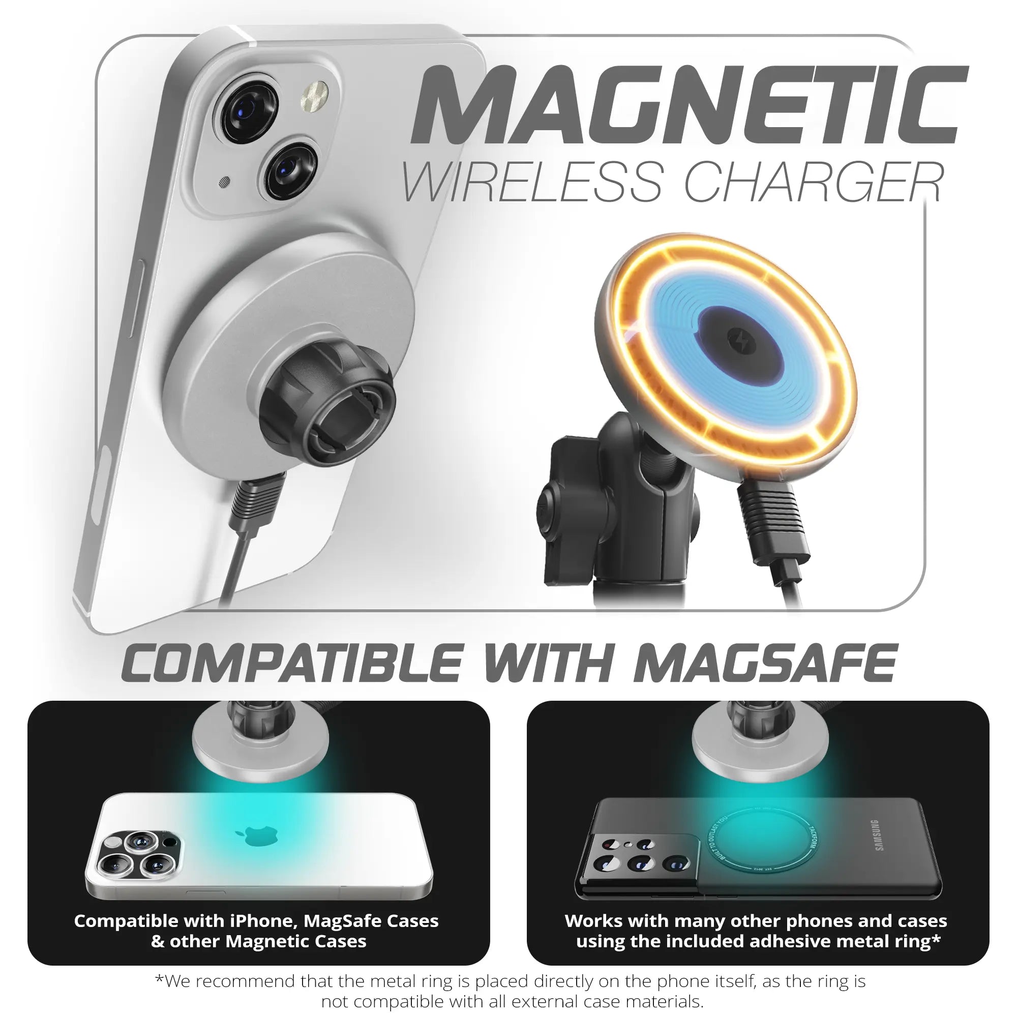 LINK™ Vent Mount Bracket With Qi2/MagSafe Charging and Cooling Phone Holder | Choose Your Arm Length | ‘15-‘20 Ford F-150, ‘17-‘22 Super Duty, ‘18-‘21 Expedition (See Compatibility Info For Year/Trim Details)