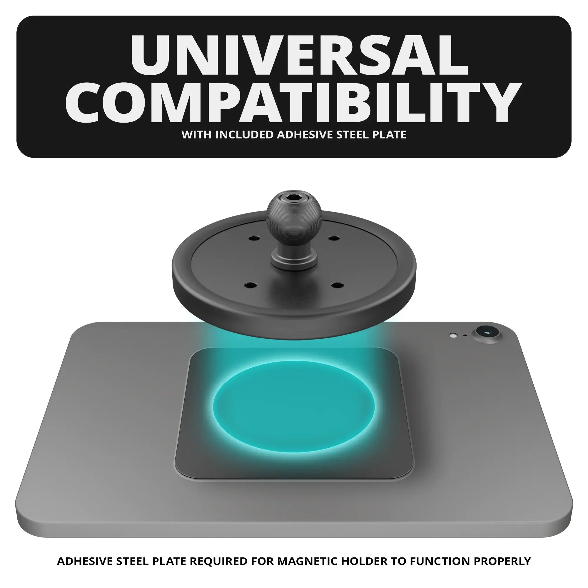 Magnetic Tablet Holder | TRAXX™ - Slim Track Base | 5" DuraLock™ Arm