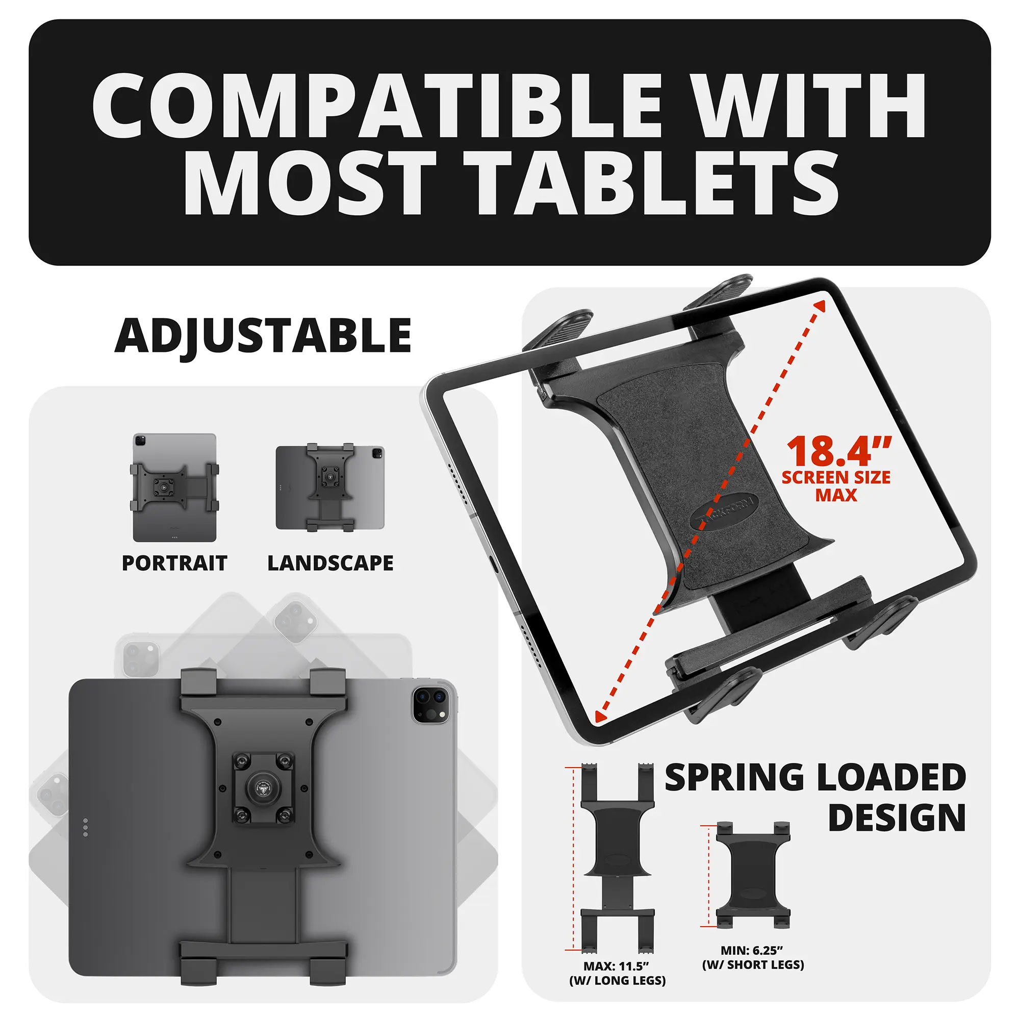 TRAXX™ - Assault Track Picatinny Dash Bracket With 20LITE Phone & Tablet Mounts | 2022 Ford Super Duty (Compatible With 12” Screen ONLY)