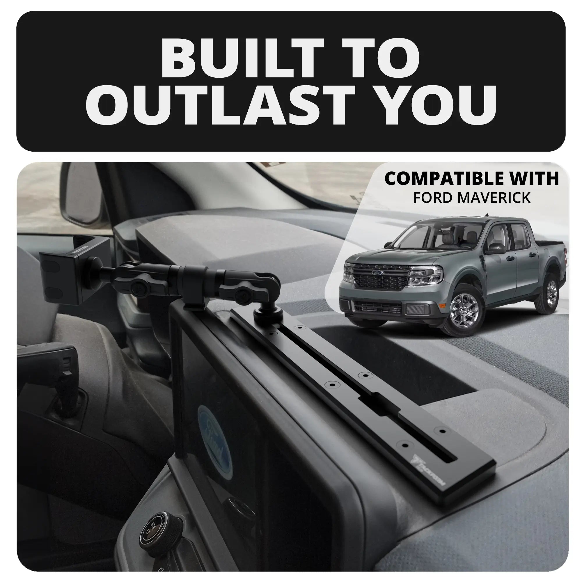 TRAXX™ - Slim Track Dash Bracket With Tablet Mount | 2022-2024 Ford Maverick