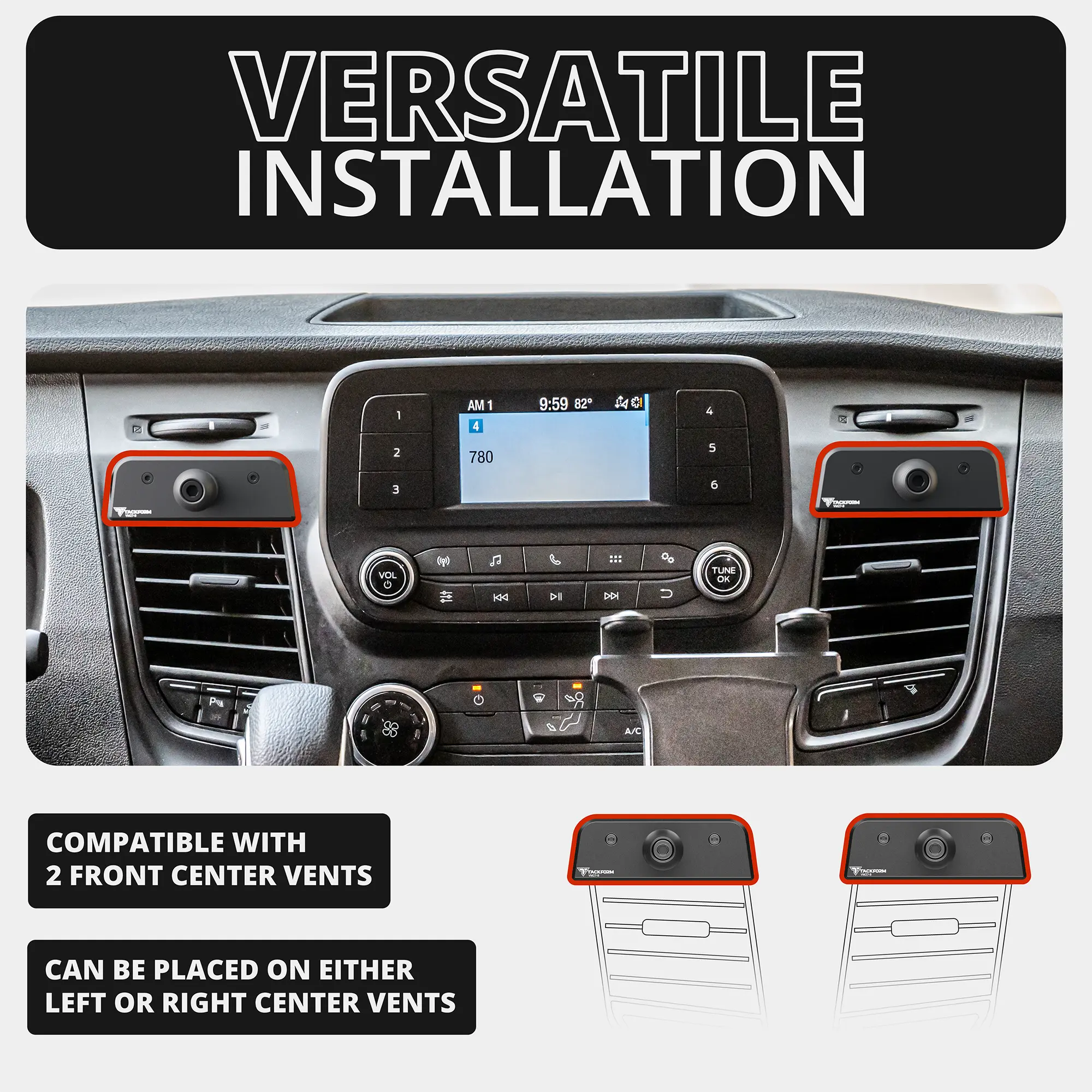 LINK™ Vent Mount Bracket With 20LITE Phone Holder | 3.5" Arm | 2020+ Ford Transit (Not Compatible With Transit Connect)