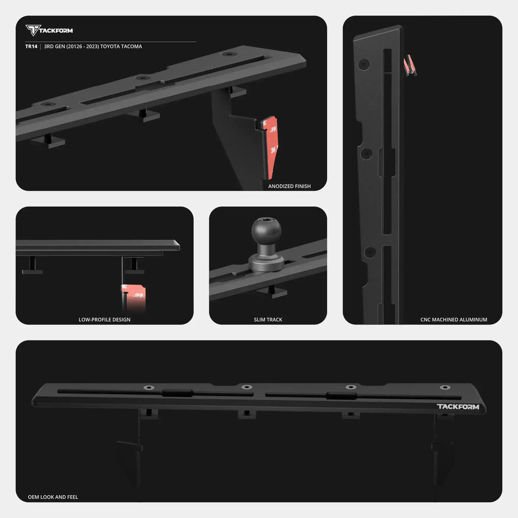 Build Your Own TRAXX Track Slim System Dash Bracket Kit | 2016 - 2023 Toyota Tacoma