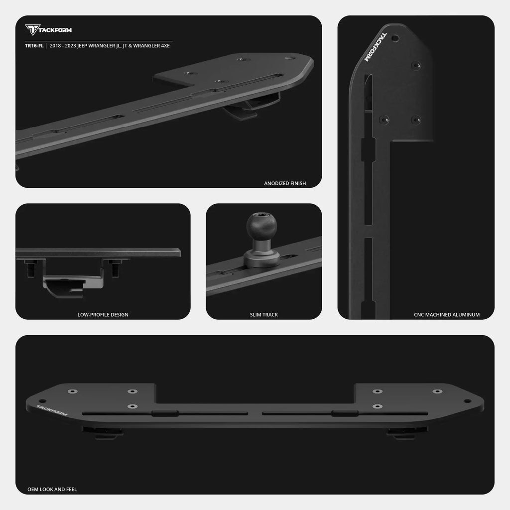 TRAXX™ - Slim Track Dash Bracket With MagSafe & GoPro Mounts | 2018 - 2023 Jeep JL, JT, and Wrangler 4XE. (Not compatible with 2024+ models)