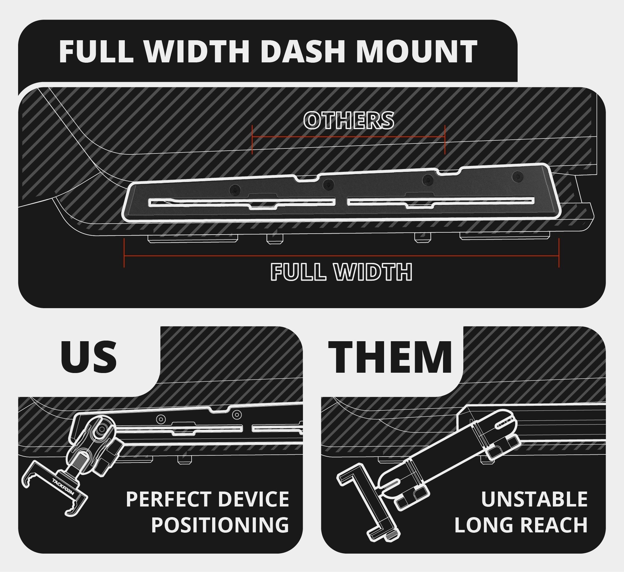 TRAXX™ - Slim Track Dash Bracket With MagSafe Phone Mount | 2016 - 2023 Toyota Tacoma